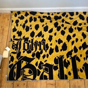 Vtg John Galliano Leopard Cheetah Animal Print Beach Towel Extra Large New